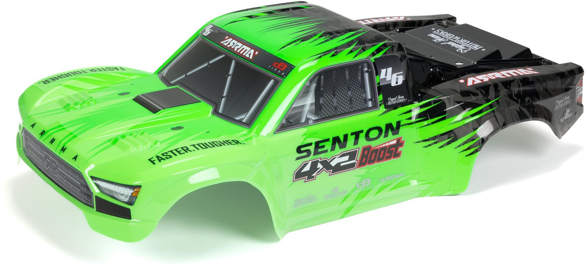 ARRMA 1/10 SENTON 4X2 Painted Decaled Trimmed Body Green/Black