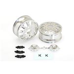 Kg1 Kd004 Duel Rear Dually Wheel, Silver Anodized, 2Pcs, With Ca