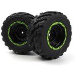 Smyter Mt Wheels/Tires Assembled (Black/Green)