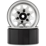SSD RC D Hole 1.55” Steel Beadlock Crawler Wheels (Silver) (2)
