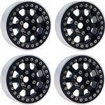 B1 Aluminum 1.9 Beadlock Wheels 9Mm Hubs, Black, For 1/10 Rock C