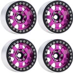 B1 Aluminum 1.9 Beadlock Wheels 9Mm Hubs, Pink, For 1/10 Rock Cr