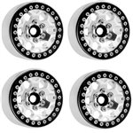 B3 Aluminum 1.9 Beadlock Wheels 9Mm Hubs, Silver, For 1/10 Rock