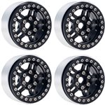 B4 Aluminum 1.9 Beadlock Wheels 9Mm Hubs, Black, For 1/10 Rock C