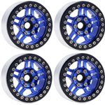 B4 Aluminum 1.9 Beadlock Wheels 9Mm Hubs, Blue, For 1/10 Rock Cr