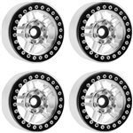B4 Aluminum 1.9 Beadlock Wheels 9Mm Hubs, Silver, For 1/10 Rock