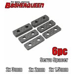 BasherQueen Carbon Fiber Servo Mount Spacer 6pc (2x 3mm, 2x 2mm, 2x 1.5mm)