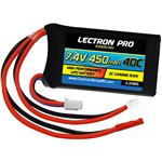 Lectron Pro 7.4V 450mAh 40C Lipo Battery with JST PH 2.0 connect