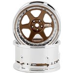 DS Racing Drift Element 6 Spoke Drift Wheels (Bronze & Chrome) (2) (Ad