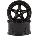 DS Racing Drift Element 5 Spoke Drift Wheels (Triple Black w/Gold Rivets)