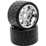 1/8 Gripper 54/100 Belted Mounted Tires 17Mm Chrome Wheels