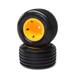 Rib Front Tire, Mounted, Orange(2): Mini JRXT