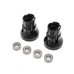 Rear Axle Mount Set,3 Deg, AL, BLK: LMT, TTLMT