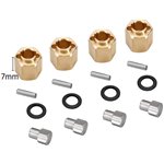 Injora 4PCS 5/6/7/10mm Brass Wheel Hex Hub Extenders For 1/18 TRX4M (4M