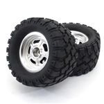 Glued Tire And Wheel, Satin Chrome, Mad Wagon Ve, 2Pcs