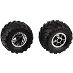 Associated MT12 Wheels and Tires, Chrome