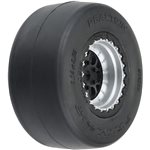 1/16 Reaction Rear Tires MTD 8mm Black/Silver (2): Losi Mini Dra