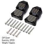 Injora 2pcs 10g/pcs Black Brass Diff Covers For Axial SCX24 Front and R