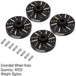 Injora 4pcs 6g/pcs Black Wheel Weights with Wheel Hex Hubs For Axial SC