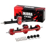 Injora +4mm Extended Aluminum Front Rear Axles Set for Axial SCX24 Upgr