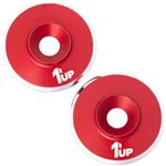 1UP Racing 7075 Lowpro Wing Washers, M3, Red Shine, 2Pcs