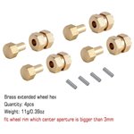 Injora 4PCS Brass Wheel Hex Hub +5mm Extenders for Axial SCX24 AX24