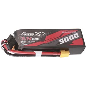 Gens Ace 11.1V 5000mAh 3S 60C G-Tech Smart LiPo Battery: XT60