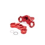 Aluminum Triple Clamp Set, Red: Promoto-MX