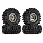 Injora 1.0 58*24mm -2.65mm Offset Brass Beadlock Wheel Set for 1/24 1/1