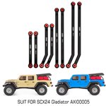 Injora 8PCS Aluminum High Clearance 4 Links Kit for Axial SCX24 Jeep Gl