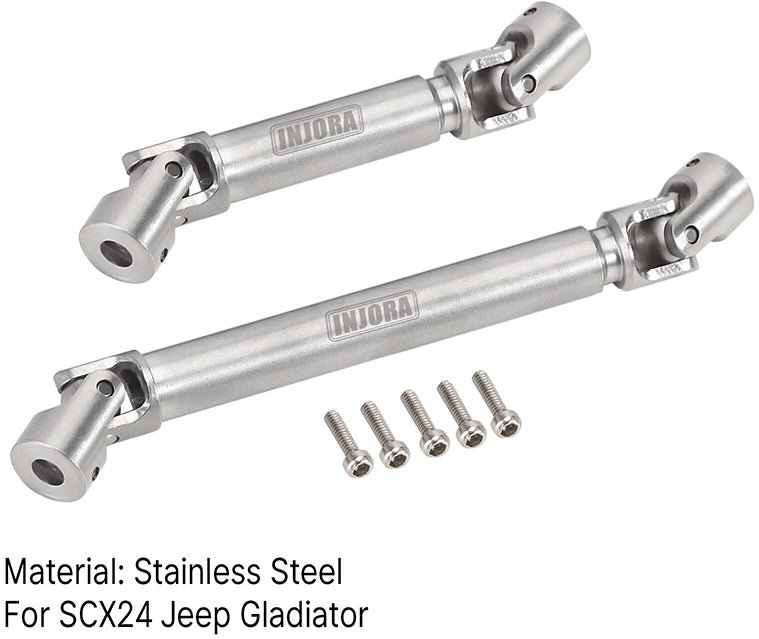 Injora Steel Front Rear Center Drive Shafts for Axial SCX24 Jeep