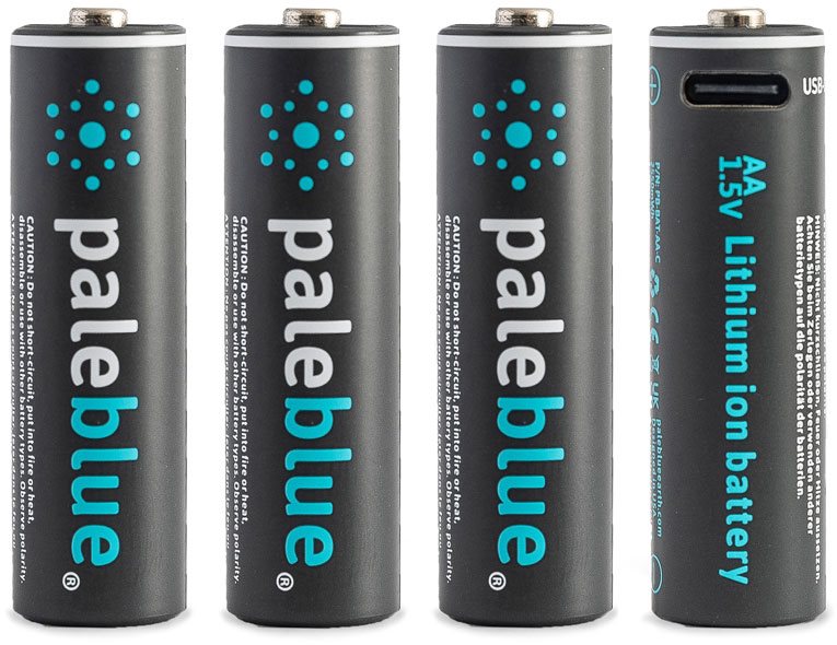 Pale Blue  Lithium Ion Rechargeable Aa Batteries 4Pk