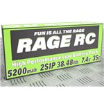 Rage RC 5200Mah 2S 7.4V 35C Hard Case Lipo Battery With Xt60 Connector &