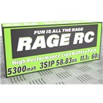 Rage RC 5300Mah 3S 11.1V 60C Hard Case Lipo Battery With Xt60 Connector