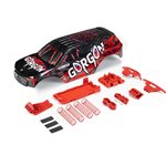 ARRMA GORGON Painted Decaled Trimmed Body Set, Black / Red