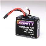 7.4V 10,000mAh 2S6P 220C Drag Racing LiPo Battery, XT90