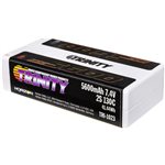 7.4V 5600mAh 2S 130C Shorty LiPo Battery, 5mm Bullets