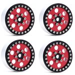 B5 Aluminum 1.9 Beadlock Wheels Super Positive Offset, Red (4) 1
