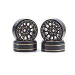 Axial Scx24 1.0" Black / Gold Brass Beadlock Crawler Wheels 1/24