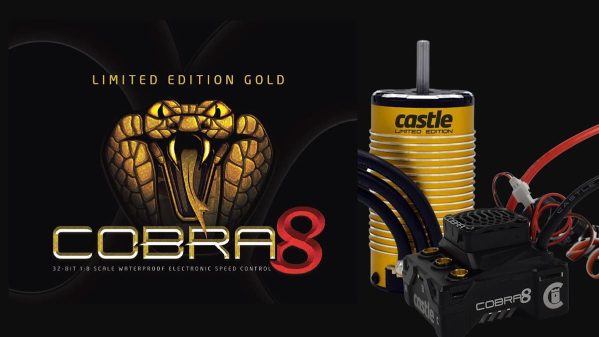 Castle Creations Cobra 8, 25.2V Esc With Limited Edition Gold 1515-2200Kv  V2 Sens (Castle Creations 010017204