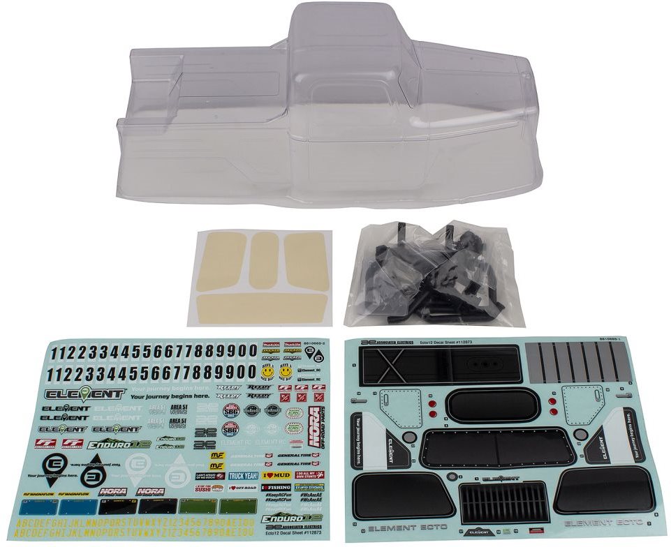 Associated Enduro 12, Ecto Body Set, Clear