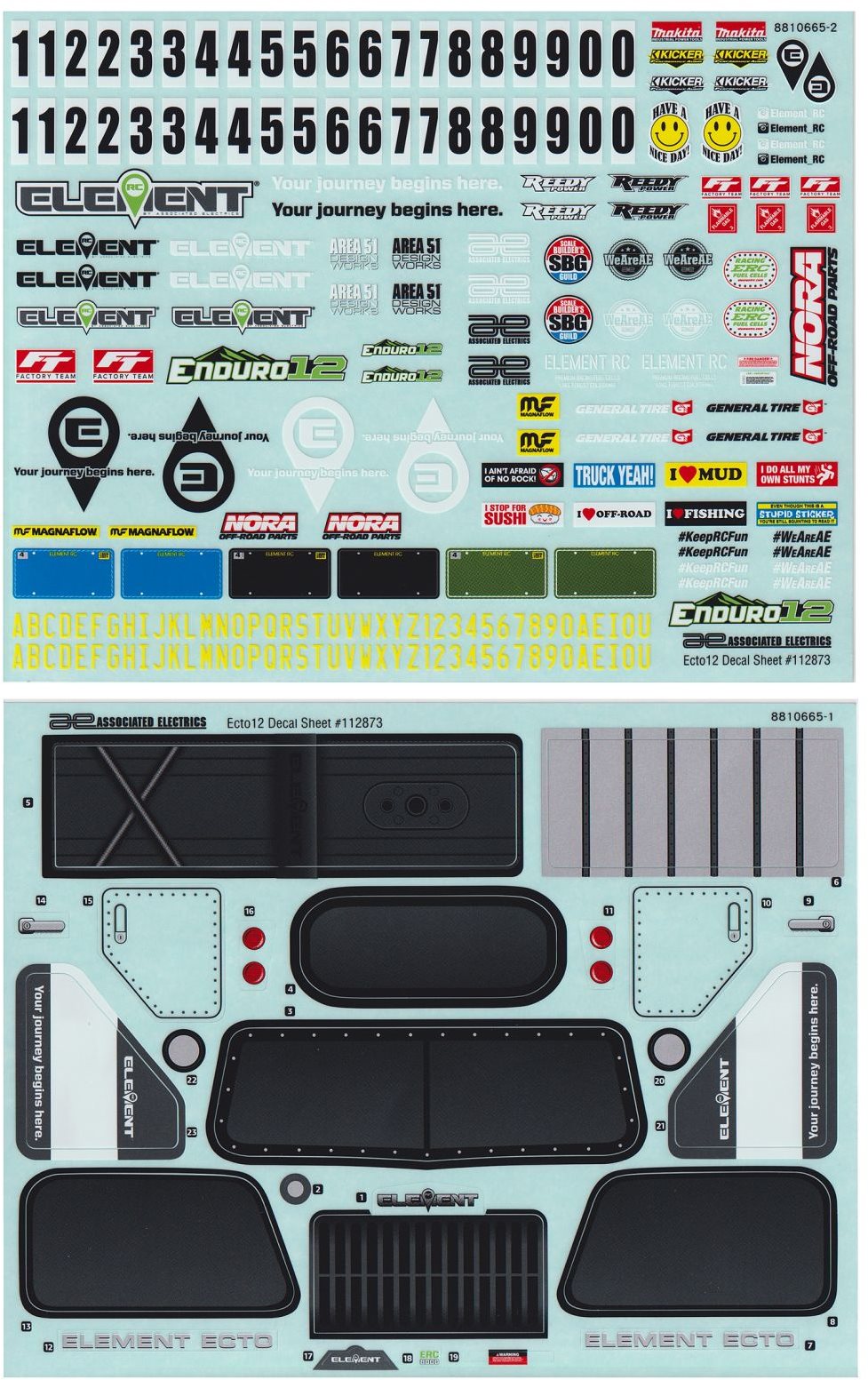 Associated Enduro 12, Ecto Decal Sheet