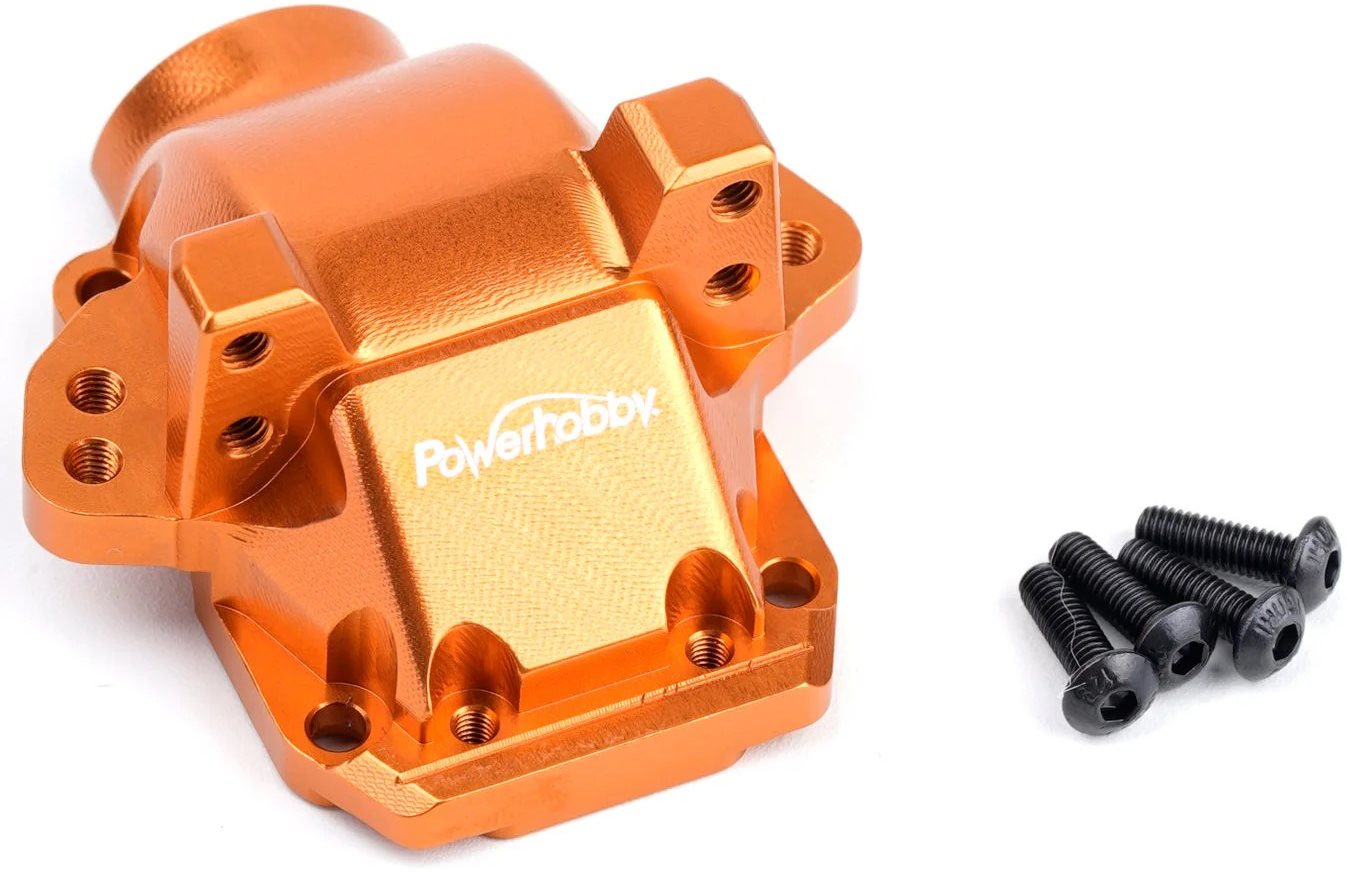 Power Hobby Aluminum Front Or Rear Gearbox Housing Cover Orange, Hpi Rs4 Spo