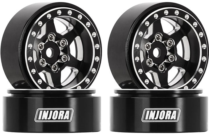 Injora 1.0 Plus Aluminium Beadlock Wheels for 1/24 1/18 RC Crawler (W11
