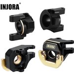 Injora Black Brass C Hub Carrier Steering Knuckle Set for 1/10 SCX10 PR