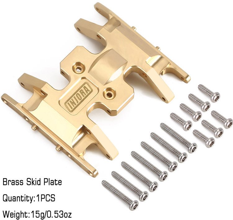 Injora Brass Skid Plate Gearbox Transmission Mount for Axial SCX24