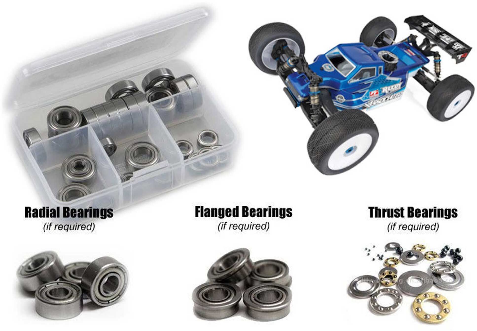 RC Screwz Associated RC8T4 Nitro 1/8th (#80947) Rubber Shielded Bearing Ki