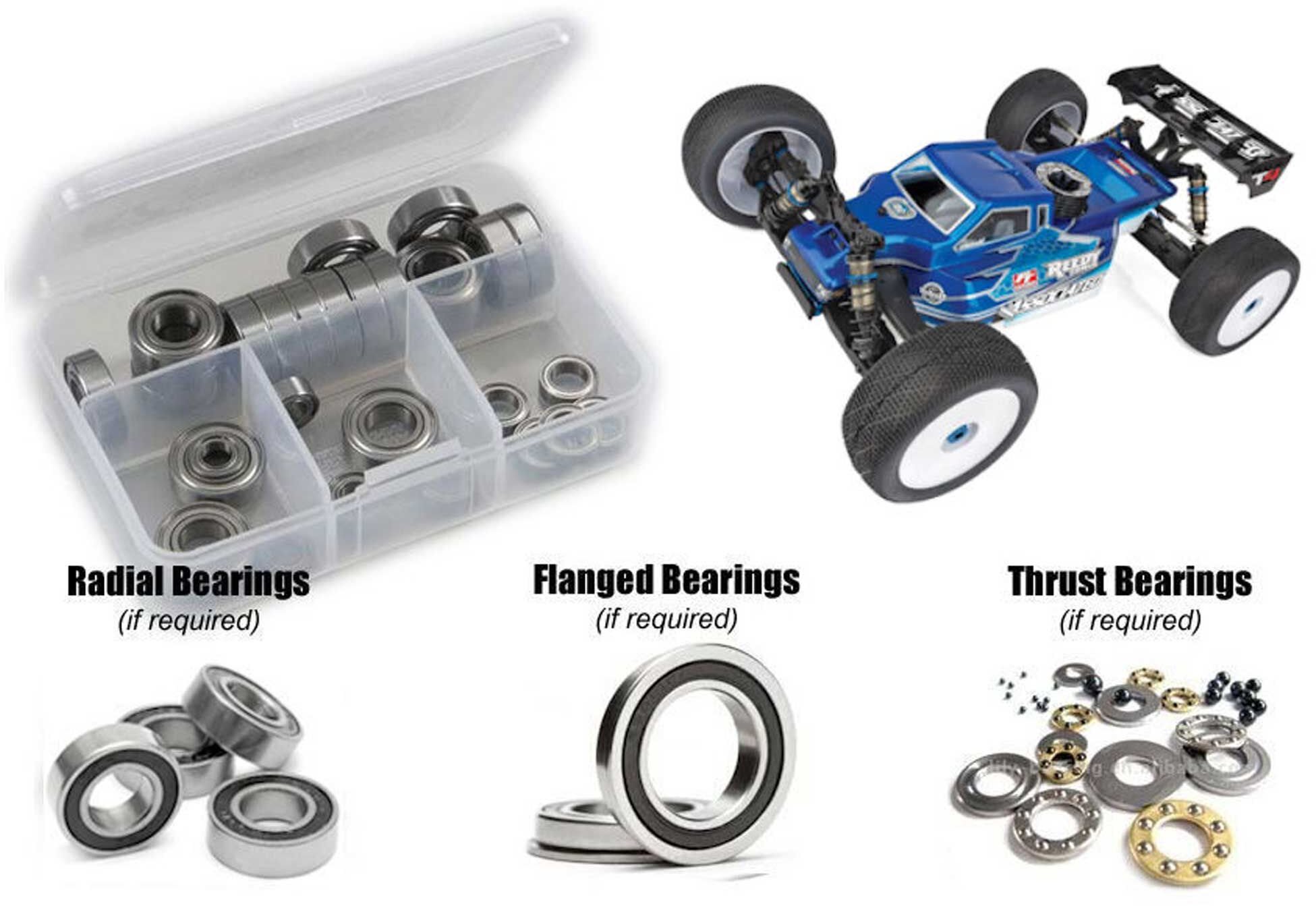 RC Screwz Associated RC8T4 Nitro 1/8th (#80947) Metal Shielded Bearing Kit