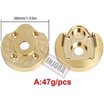 Injora 2PCS Brass Portal Steering Knuckle Cap Housing for SCX10 III Cap