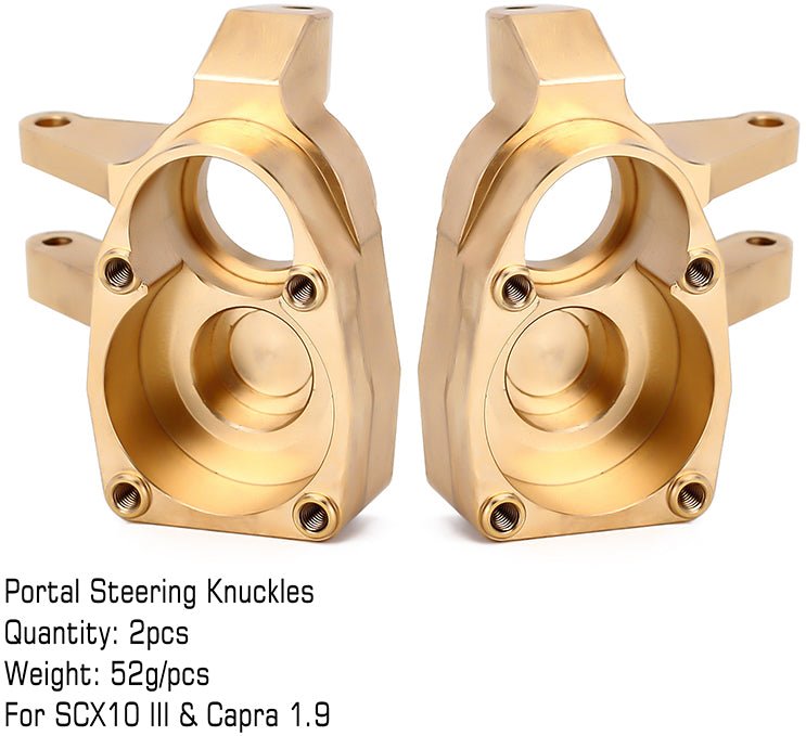 Injora Heavy Duty Brass Portal Steering Knuckle for Axial SCX10 III Cap